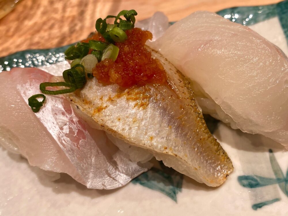 寿司酒場「さしす」白身三昧 たい、ノドグロ炙り、ヒラメ